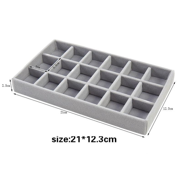 Velvet Jewelry Display Stackable Exquisite Jewelry Holder Portable Ring Earrings Necklace Organizer Box organizer Velvet Drawer Organizer Showcase Jewelry Storage for Bracelet Necklace Earring Ring