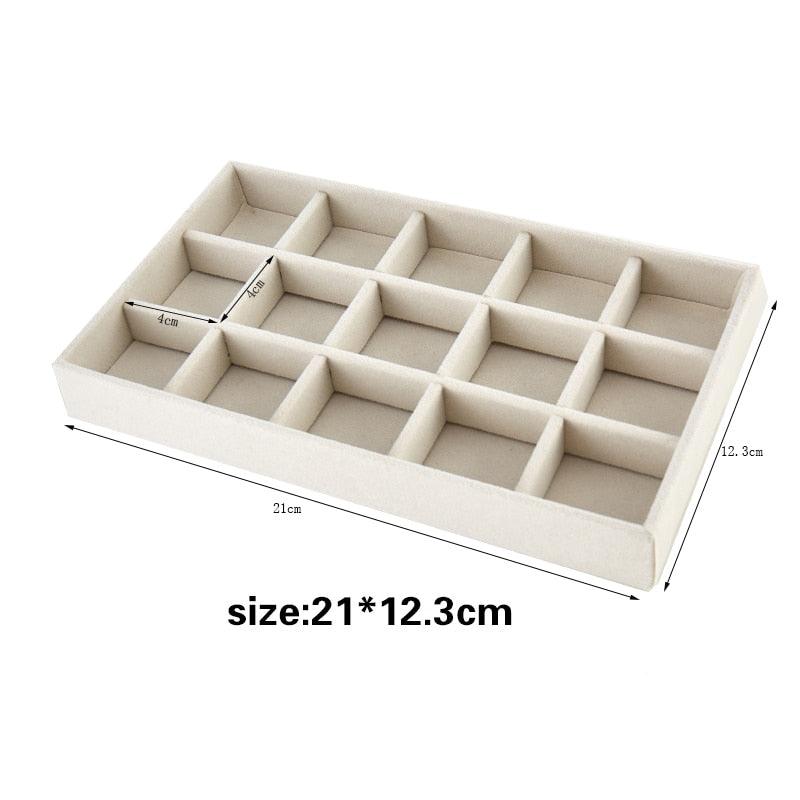 Velvet Jewelry Display Stackable Exquisite Jewelry Holder Portable Ring Earrings Necklace Organizer Box organizer Velvet Drawer Organizer Showcase Jewelry Storage for Bracelet Necklace Earring Ring