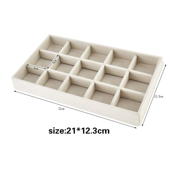 Velvet Jewelry Display Stackable Exquisite Jewelry Holder Portable Ring Earrings Necklace Organizer Box organizer Velvet Drawer Organizer Showcase Jewelry Storage for Bracelet Necklace Earring Ring