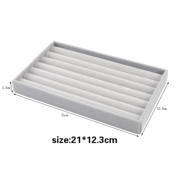 Velvet Jewelry Display Stackable Exquisite Jewelry Holder Portable Ring Earrings Necklace Organizer Box organizer Velvet Drawer Organizer Showcase Jewelry Storage for Bracelet Necklace Earring Ring