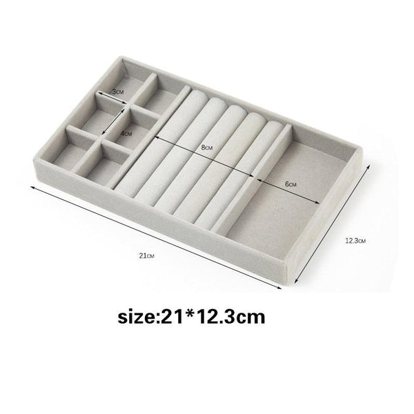 Velvet Jewelry Display Stackable Exquisite Jewelry Holder Portable Ring Earrings Necklace Organizer Box organizer Velvet Drawer Organizer Showcase Jewelry Storage for Bracelet Necklace Earring Ring