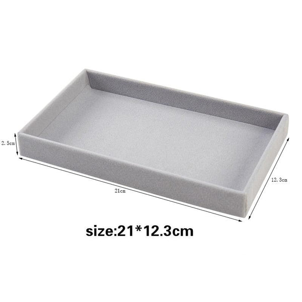 Velvet Jewelry Display Stackable Exquisite Jewelry Holder Portable Ring Earrings Necklace Organizer Box organizer Velvet Drawer Organizer Showcase Jewelry Storage for Bracelet Necklace Earring Ring