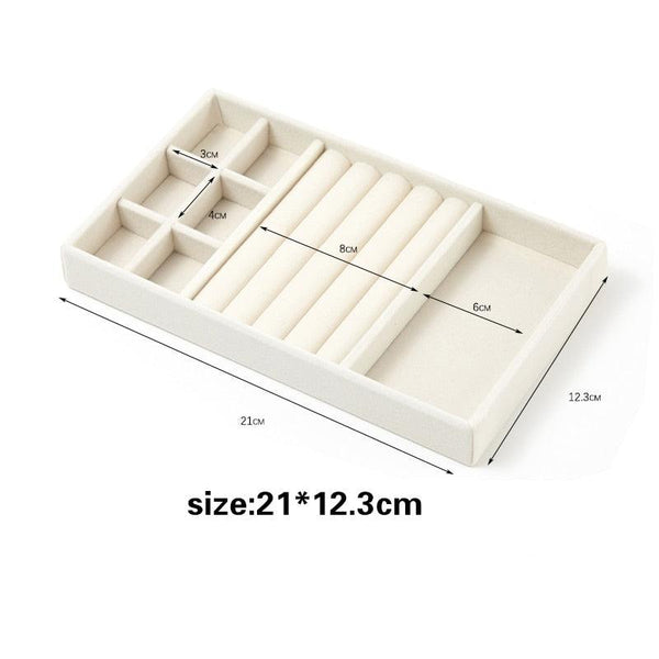 Velvet Jewelry Display Stackable Exquisite Jewelry Holder Portable Ring Earrings Necklace Organizer Box organizer Velvet Drawer Organizer Showcase Jewelry Storage for Bracelet Necklace Earring Ring