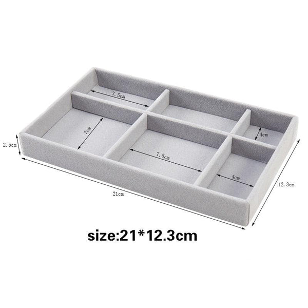 Velvet Jewelry Display Stackable Exquisite Jewelry Holder Portable Ring Earrings Necklace Organizer Box organizer Velvet Drawer Organizer Showcase Jewelry Storage for Bracelet Necklace Earring Ring