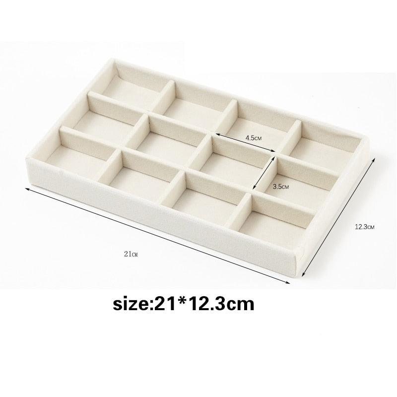 Velvet Jewelry Display Stackable Exquisite Jewelry Holder Portable Ring Earrings Necklace Organizer Box organizer Velvet Drawer Organizer Showcase Jewelry Storage for Bracelet Necklace Earring Ring