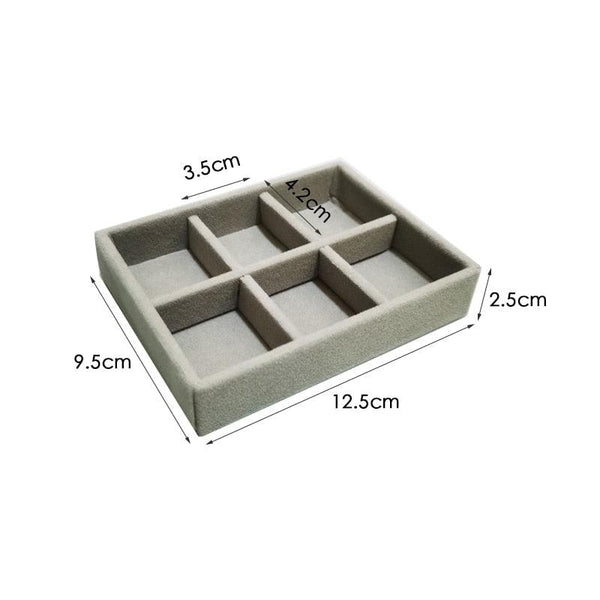 Velvet Jewelry Display Stackable Exquisite Jewelry Holder Portable Ring Earrings Necklace Organizer Box organizer Velvet Drawer Organizer Showcase Jewelry Storage for Bracelet Necklace Earring Ring