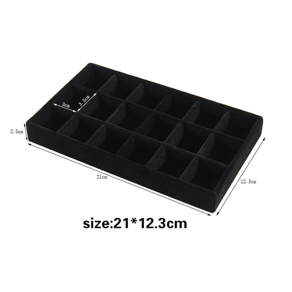 Velvet Jewelry Display Stackable Exquisite Jewelry Holder Portable Ring Earrings Necklace Organizer Box organizer Velvet Drawer Organizer Showcase Jewelry Storage for Bracelet Necklace Earring Ring