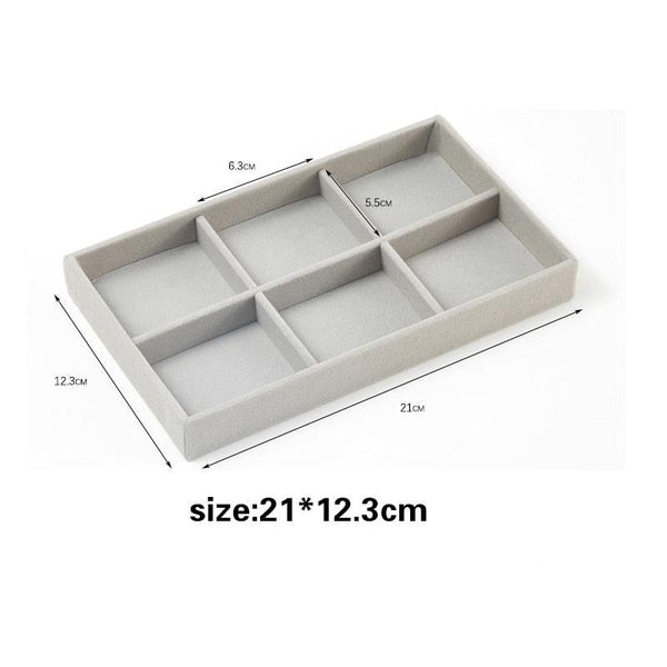 Velvet Jewelry Display Stackable Exquisite Jewelry Holder Portable Ring Earrings Necklace Organizer Box organizer Velvet Drawer Organizer Showcase Jewelry Storage for Bracelet Necklace Earring Ring