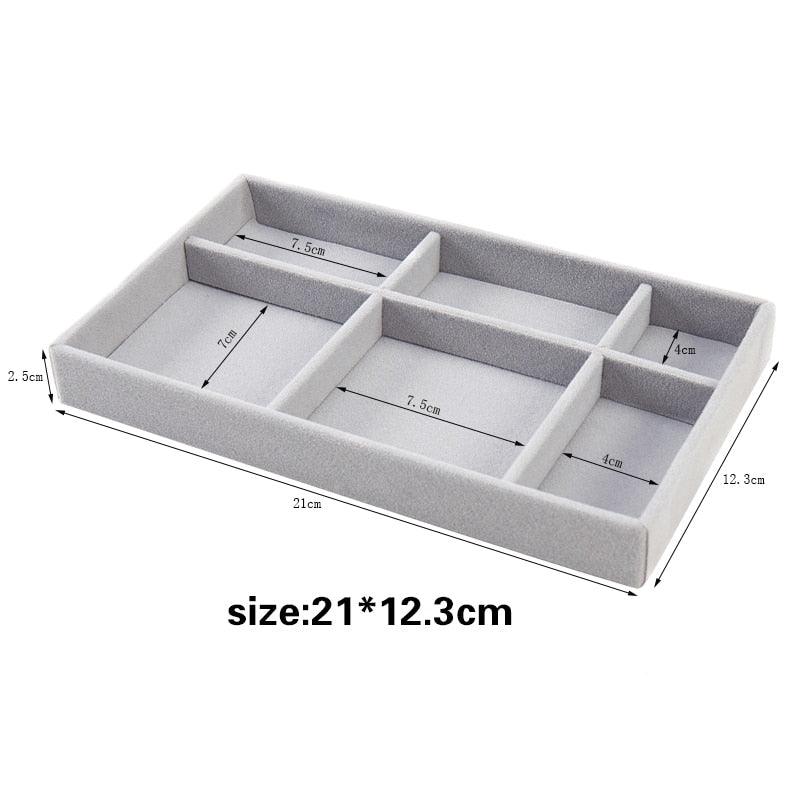 Velvet Jewelry Display Stackable Exquisite Jewelry Holder Portable Ring Earrings Necklace Organizer Box organizer Velvet Drawer Organizer Showcase Jewelry Storage for Bracelet Necklace Earring Ring