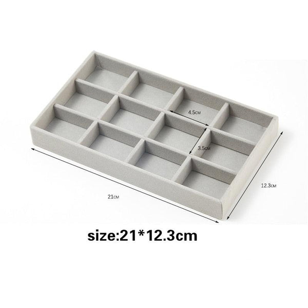 Velvet Jewelry Display Stackable Exquisite Jewelry Holder Portable Ring Earrings Necklace Organizer Box organizer Velvet Drawer Organizer Showcase Jewelry Storage for Bracelet Necklace Earring Ring