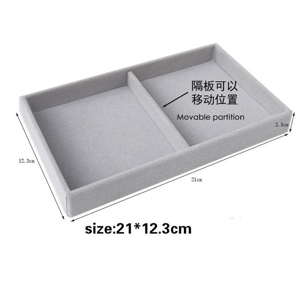 Velvet Jewelry Display Stackable Exquisite Jewelry Holder Portable Ring Earrings Necklace Organizer Box organizer Velvet Drawer Organizer Showcase Jewelry Storage for Bracelet Necklace Earring Ring