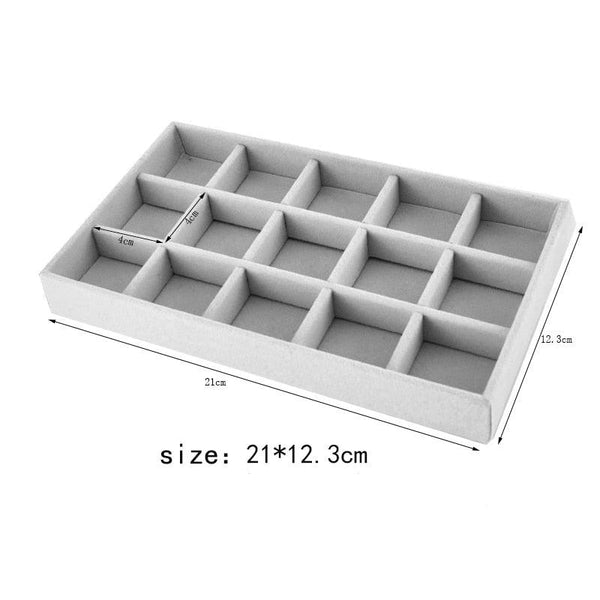 Velvet Jewelry Display Stackable Exquisite Jewelry Holder Portable Ring Earrings Necklace Organizer Box organizer Velvet Drawer Organizer Showcase Jewelry Storage for Bracelet Necklace Earring Ring