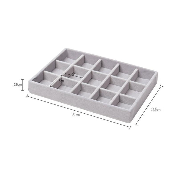 Velvet Jewelry Tray Handicraft Accessories Storage Ring Earring Necklace Finished Product Display Box Grey Beige Organizer Jewelry Storage Organizer Drawer Tray for Necklaces, Rings, Bracelets and Earrings
