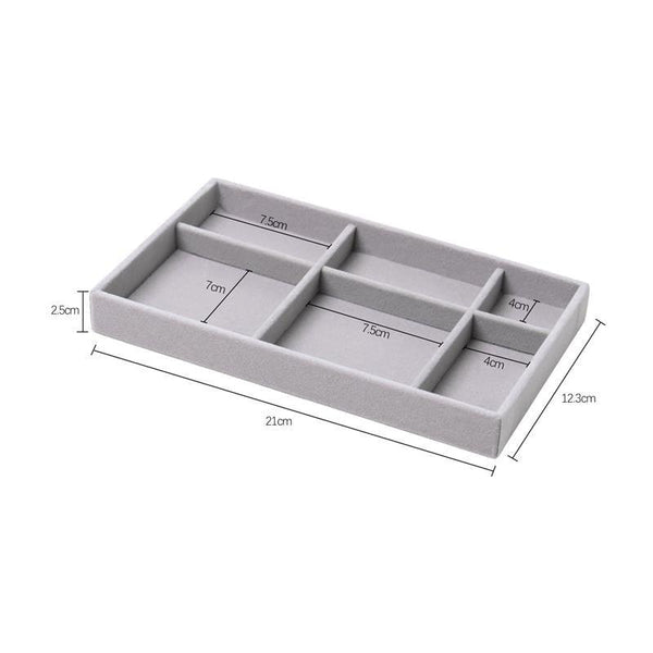 Velvet Jewelry Tray Handicraft Accessories Storage Ring Earring Necklace Finished Product Display Box Grey Beige Organizer Jewelry Storage Organizer Drawer Tray for Necklaces, Rings, Bracelets and Earrings