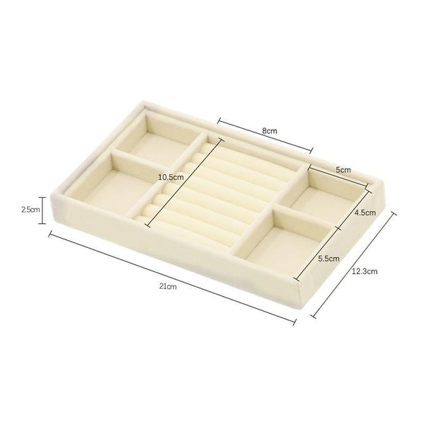 Velvet Jewelry Tray Handicraft Accessories Storage Ring Earring Necklace Finished Product Display Box Grey Beige Organizer Jewelry Storage Organizer Drawer Tray for Necklaces, Rings, Bracelets and Earrings