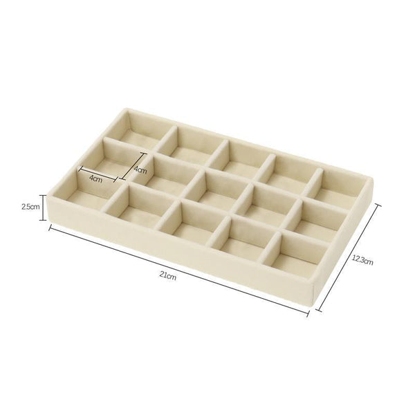 Velvet Jewelry Tray Handicraft Accessories Storage Ring Earring Necklace Finished Product Display Box Grey Beige Organizer Jewelry Storage Organizer Drawer Tray for Necklaces, Rings, Bracelets and Earrings