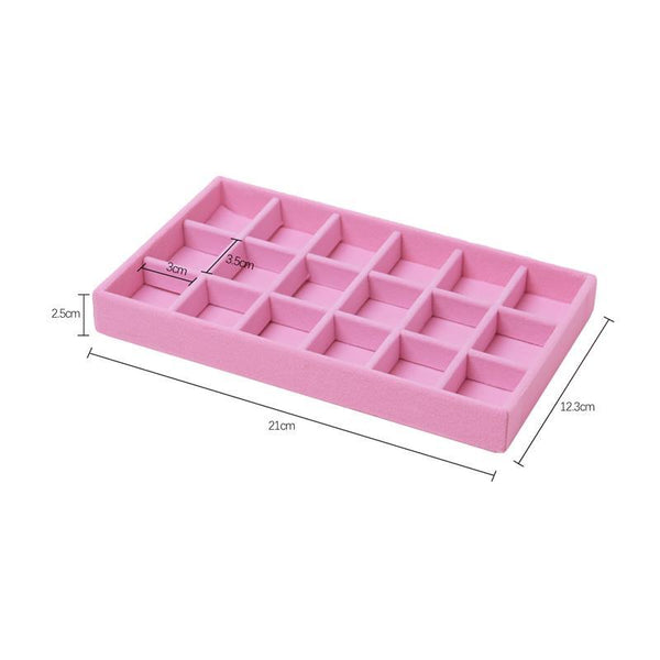 Velvet Jewelry Tray Handicraft Accessories Storage Ring Earring Necklace Finished Product Display Box Grey Beige Organizer Jewelry Storage Organizer Drawer Tray for Necklaces, Rings, Bracelets and Earrings