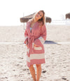 Venice Turkish Towel Bathrobe – 100% Turkish Cotton Unisex Kimono Robe with Deep Pockets & Belt (S/M, L/XL)