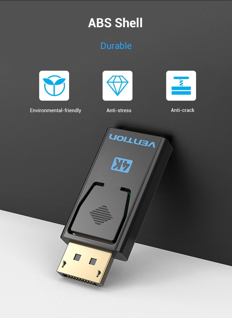 Vention DP To HDMI Adapter And 4K DP To HDMI Video Audio Converter for PC Laptop Projector Monitor