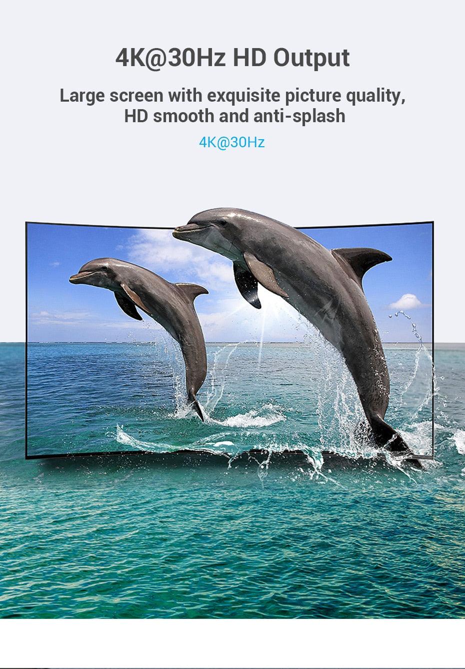 Vention DP To HDMI Adapter And 4K DP To HDMI Video Audio Converter for PC Laptop Projector Monitor