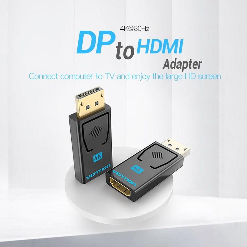 Vention DP To HDMI Adapter And 4K DP To HDMI Video Audio Converter for PC Laptop Projector Monitor