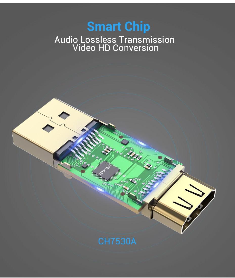 Vention DP To HDMI Adapter And 4K DP To HDMI Video Audio Converter for PC Laptop Projector Monitor