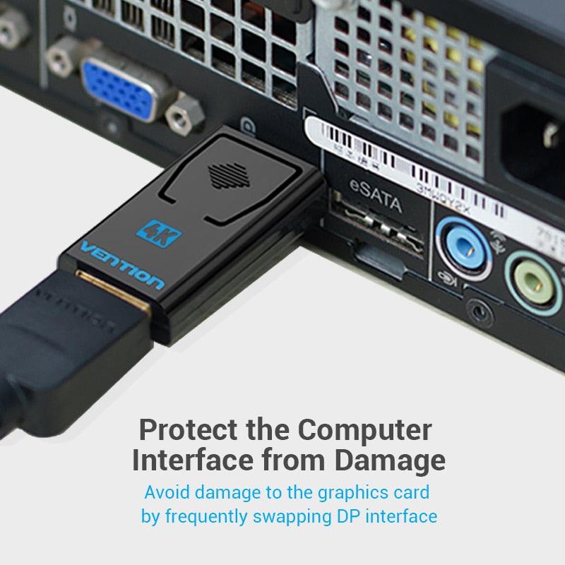 Vention DP To HDMI Adapter And 4K DP To HDMI Video Audio Converter for PC Laptop Projector Monitor