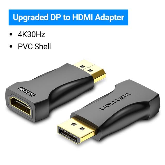 Vention DP To HDMI Adapter And 4K DP To HDMI Video Audio Converter for PC Laptop Projector Monitor