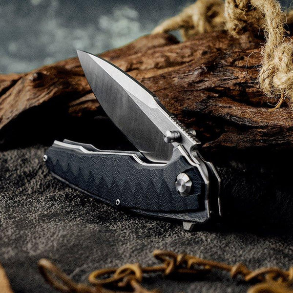 Venture D2 High Carbon Stainless Tool Steel Pocket Knife with Clip & G10 Handle
