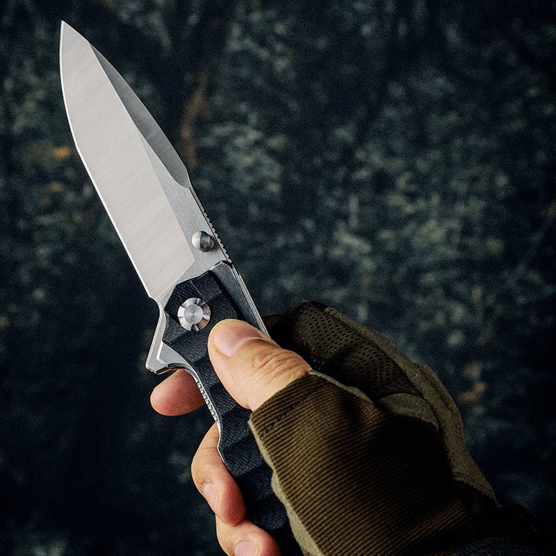 Venture D2 High Carbon Stainless Tool Steel Pocket Knife with Clip & G10 Handle