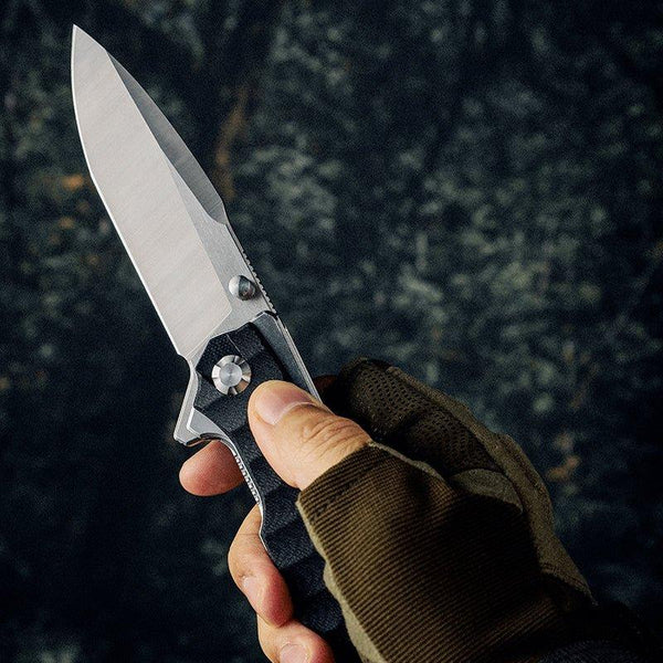 Venture D2 High Carbon Stainless Tool Steel Pocket Knife with Clip & G10 Handle