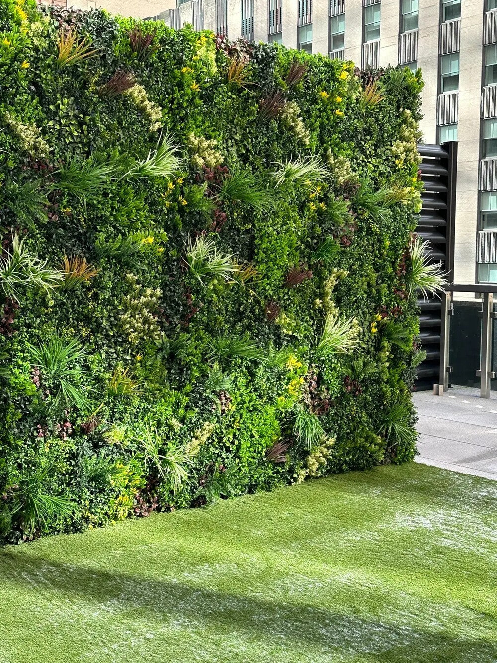 Evergreen Triptych Artificial Vertical Garden Green Wall Panel Set of 3 33 SQ FT – UV Resistant – Commercial Grade