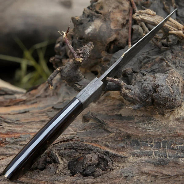 Vesper Damascus Hunting Knife with Exotic Wenge Wood Handle & Sheath - Gifts for You 'n Me