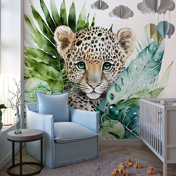 Watercolor Baby Leopard Mural - Gifts for You 'n Me