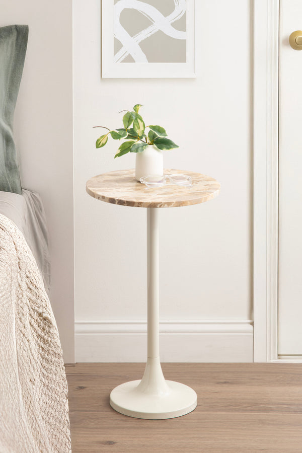 Baronet Round Marble and Metal Table