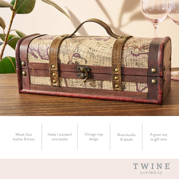 1 Bottle Old World Wooden Wine Box - Gifts for You 'n Me
