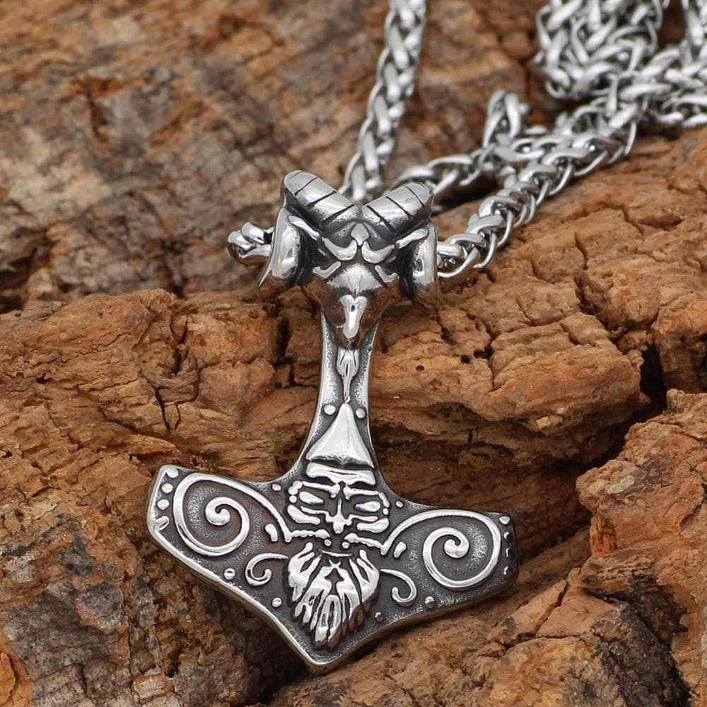 Vikings Thor's Hammer Stainless Steel Necklace