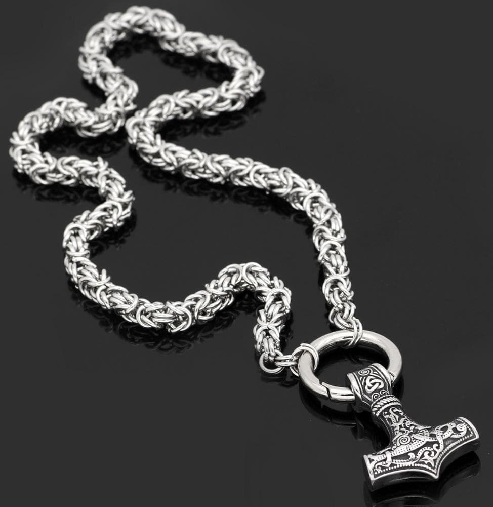 Vikings Mjolnir Stainless Steel King Chain Necklace