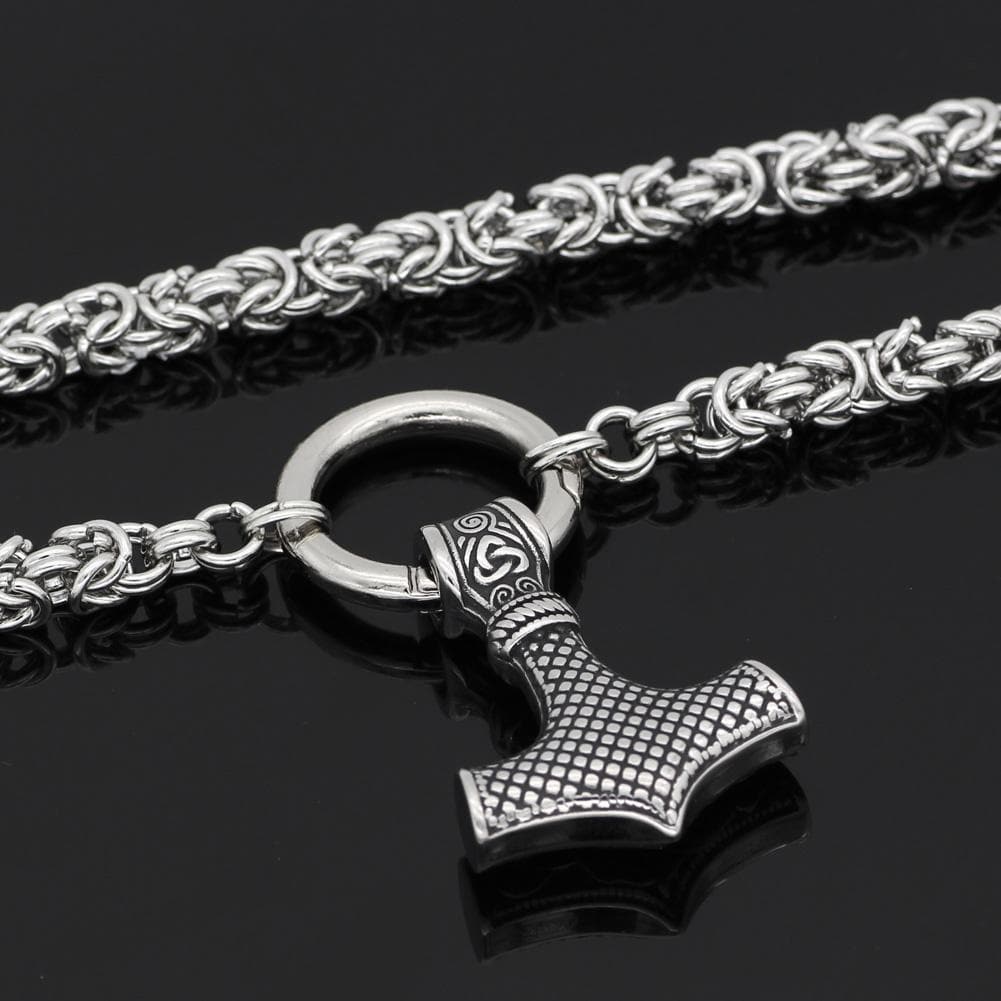 Vikings Mjolnir Stainless Steel King Chain Necklace