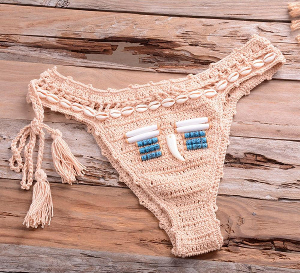 Vintage Blue Bikinis 2 Piece Halter Bikini Set Women High Waist Sequin Swimsuit  Set Handmade Crochet High Quality Swimsuit Women Push Up Swimwear Knitted Beach Wear Bathing Suit