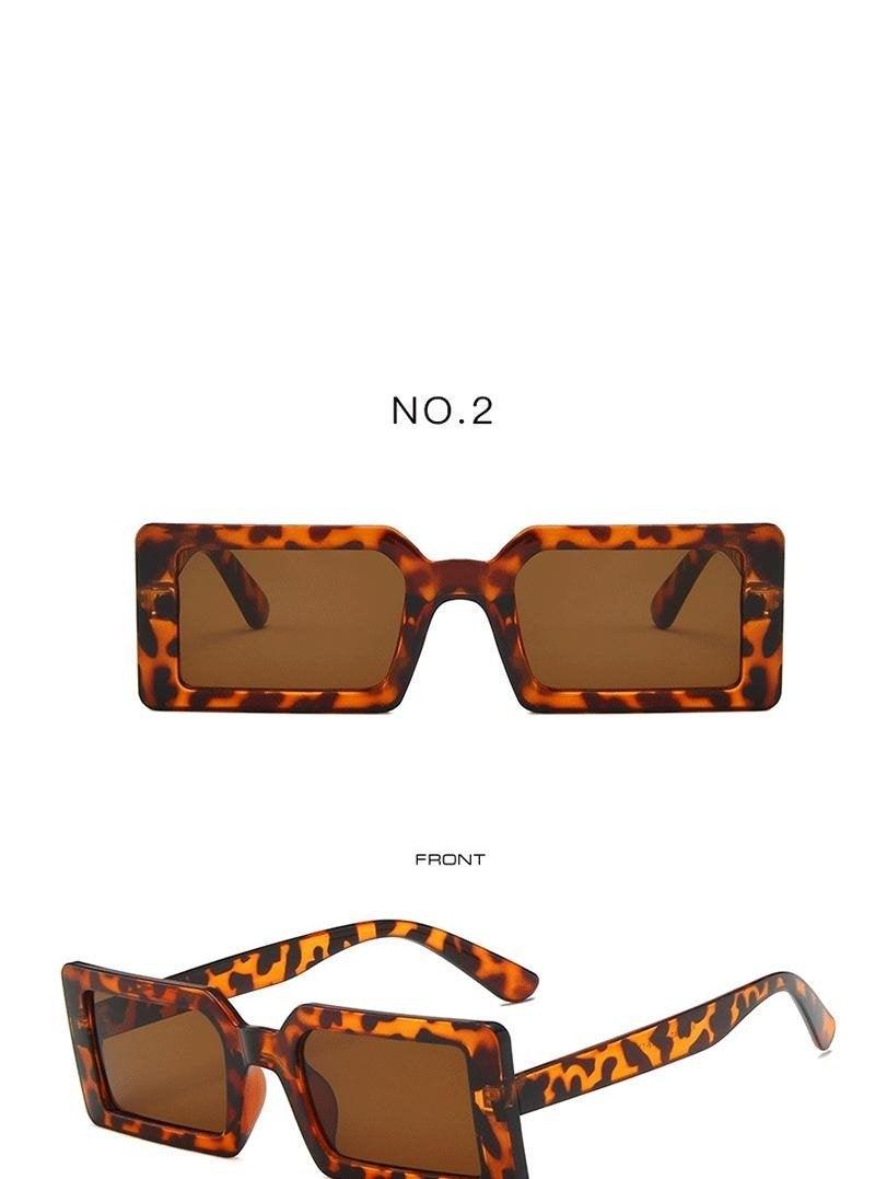 Vintage Brown Small Stylish Sunglasses Popular Colorful Retro Design Sunglasses For Women Luxury  Eyewear Cool Style For Women Rectangle Frame Sun Glasses