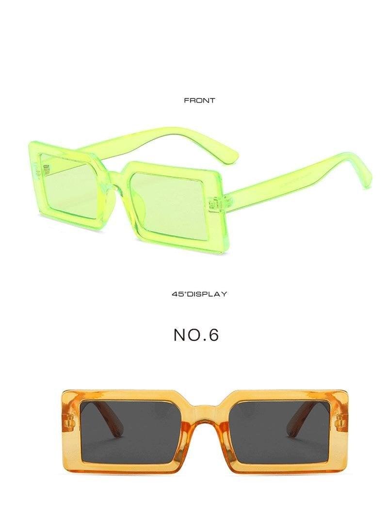 Vintage Brown Small Stylish Sunglasses Popular Colorful Retro Design Sunglasses For Women Luxury  Eyewear Cool Style For Women Rectangle Frame Sun Glasses