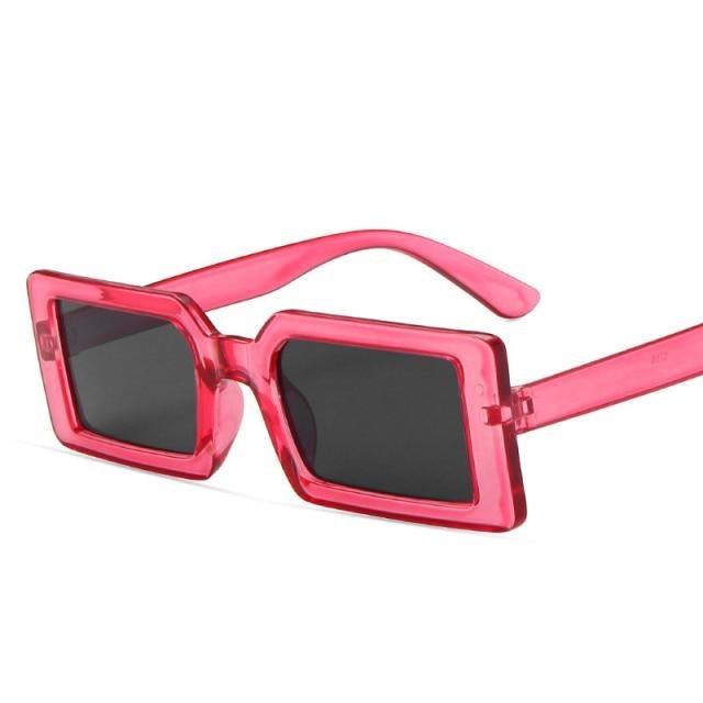 Vintage Brown Small Stylish Sunglasses Popular Colorful Retro Design Sunglasses For Women Luxury  Eyewear Cool Style For Women Rectangle Frame Sun Glasses