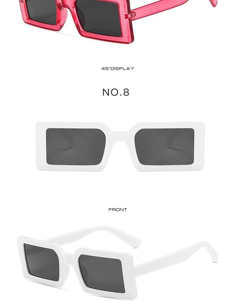 Vintage Brown Small Stylish Sunglasses Popular Colorful Retro Design Sunglasses For Women Luxury  Eyewear Cool Style For Women Rectangle Frame Sun Glasses