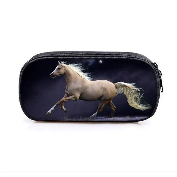 Vintage Cartoon Print Students Pencil Case Classic Theme Makeup Cosmetic Bags Elegant Stationery Pouch