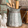 Vintage Farmhouse Galvanized Metal Pitcher Utensil Holder