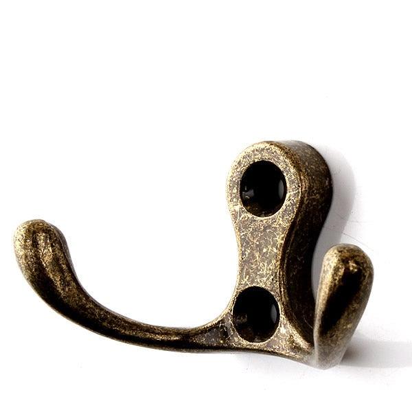 Vintage Hangers Hook Zinc Alloy Wall Hook Bronze Cloth Coat Bag Hat Hanging Hooks Bathroom Kitchen Antique Racks with Screws Vintage Antique Iron Bronze Hooks