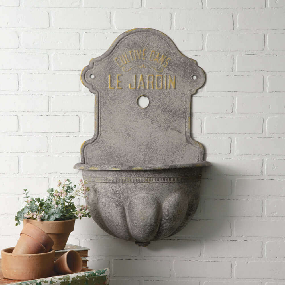 28''H Château Cascade Wall Water Fountain Planter