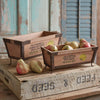 Vintage Inspired Wood Crates for Kitchen Tabletops (Set of 2)