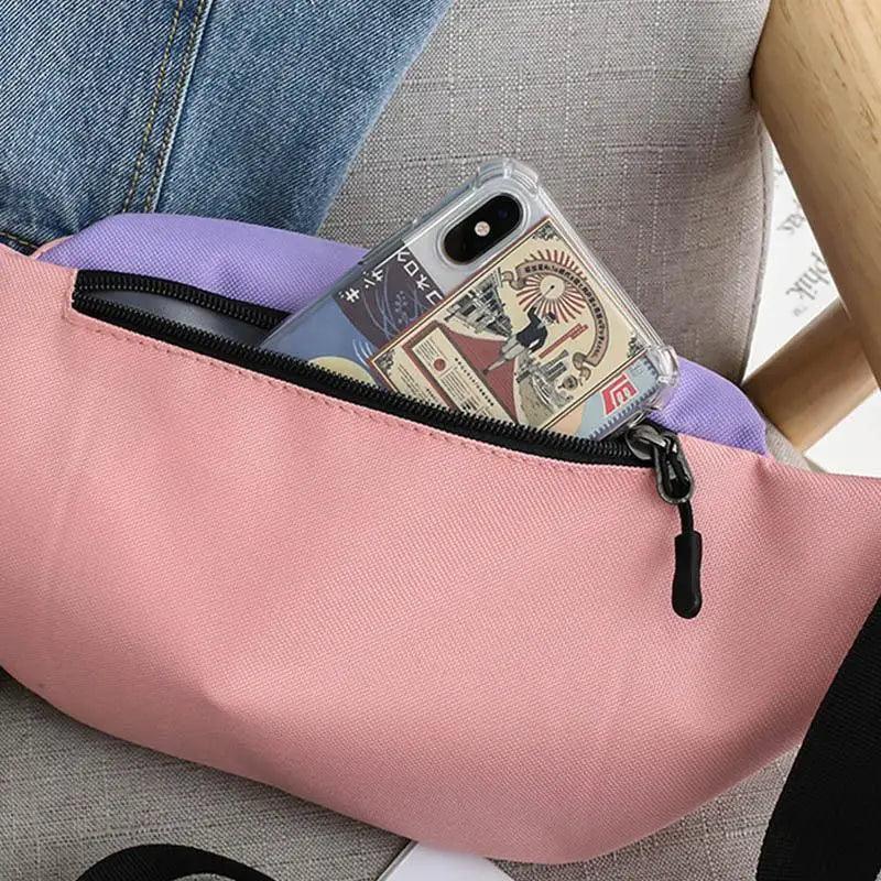 Vintage Lightweight Unisex Fanny Pack 3 Zippers Waist Packs Canvas Adjustable Party Fanny Pack